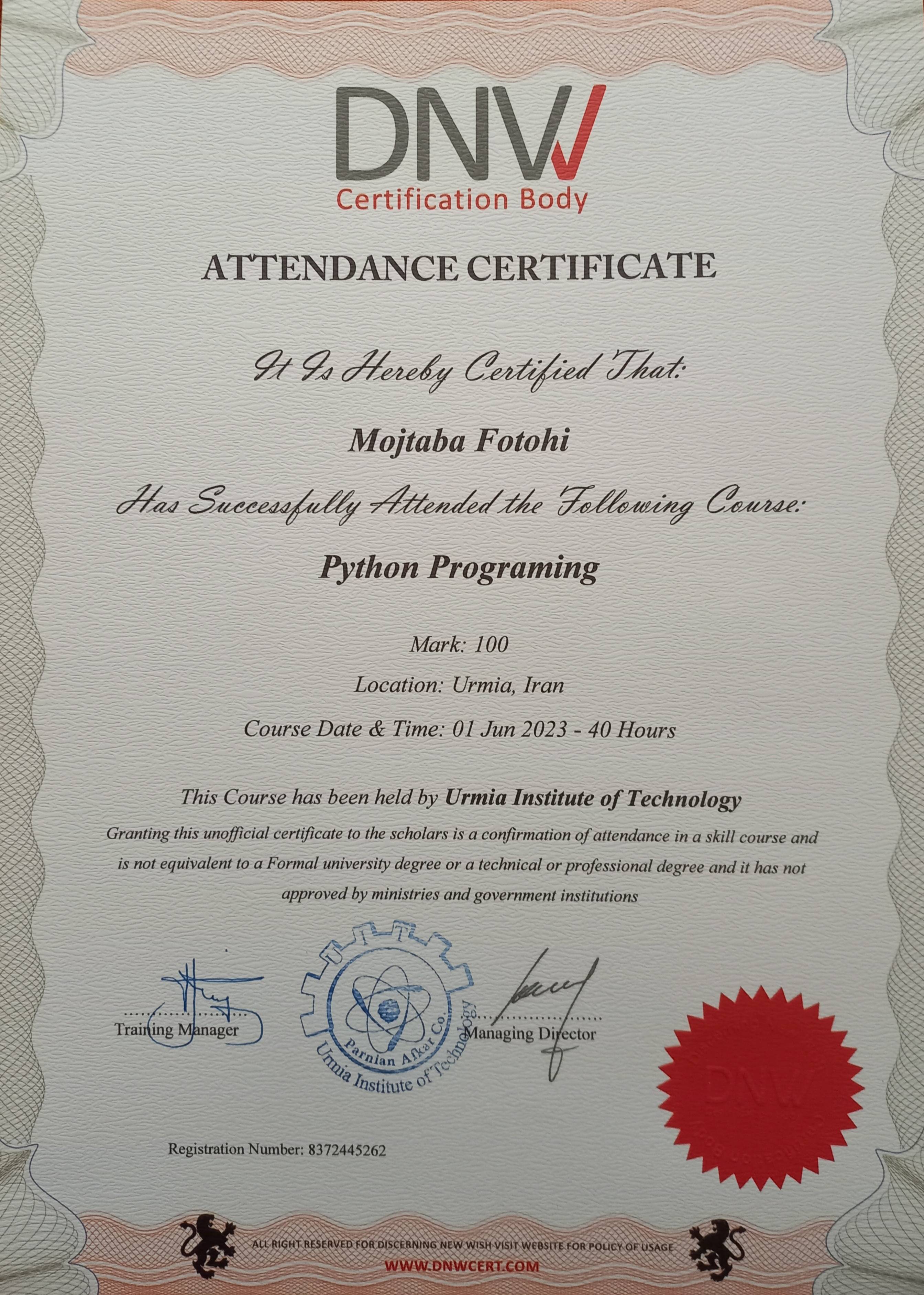 Python Developer Certification